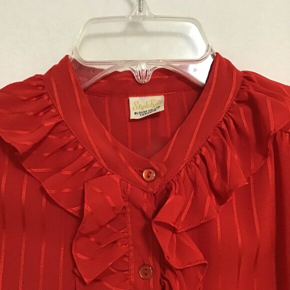 Vintage Style Rite Blouse Co Ruffled Blouse Size L - Picture 9 of 11
